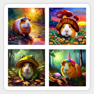 Fantasy Woodland Guinea Pigs Sticker